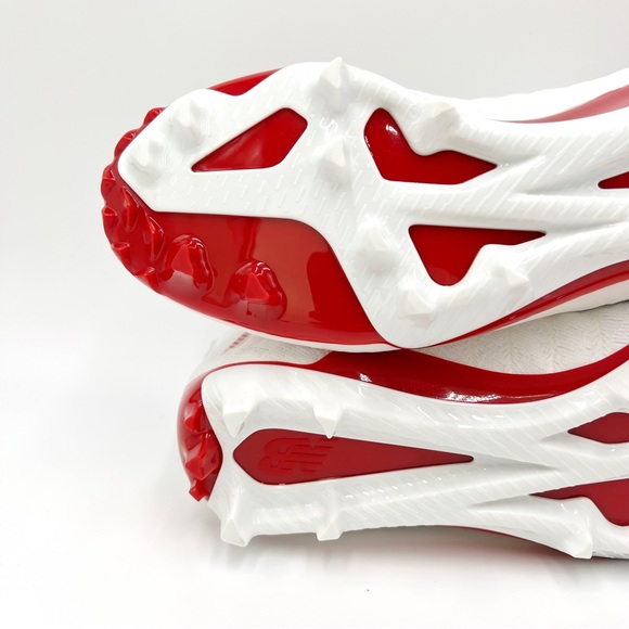 New Balance Mens Red White Burn X2 Low Cut Lacrosse Cleats Shoes Size 6.5 - Picture 10 of 12